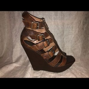 Brown Strappy Wedges